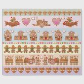 Schattigee Gingerbread kerstkoekjes Cadeaupapier (Vlak)