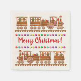 Schattigee Gingerbread kersttreinen Servet