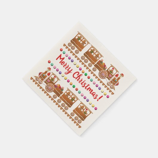 Schattigee Gingerbread kersttreinen Servet (Hoek)