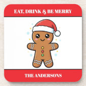 Schattigee Gingerbread Man aangepaste kerst Bier Onderzetter (Voorkant)