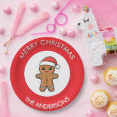 Schattigee Gingerbread Man aangepaste kerst Papieren Bordje (Feest)