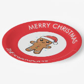 Schattigee Gingerbread Man aangepaste kerst Papieren Bordje (Gekanteld)
