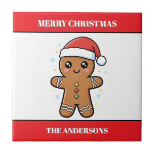 Schattigee Gingerbread Man aangepaste kerst Tegeltje
