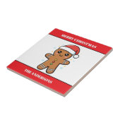 Schattigee Gingerbread Man aangepaste kerst Tegeltje (Zijkant)