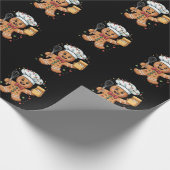 Schattigee Gingerbread Man Baker Christmas Chef Ba Cadeaupapier (Hoek)