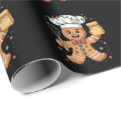 Schattigee Gingerbread Man Baker Christmas Chef Ba Cadeaupapier (Rol Hoek)