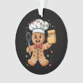 Schattigee Gingerbread Man Baker Christmas Chef Ba Ornament (voorkant)