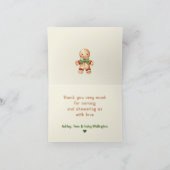 Schattigee Gingerbread Man Boy Christmas Baby show Bedankkaart (Binnen)