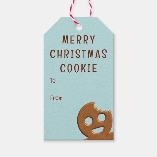 Schattigee Gingerbread Man Cookie Christmas Gift T Cadeaulabel (Voorkant)