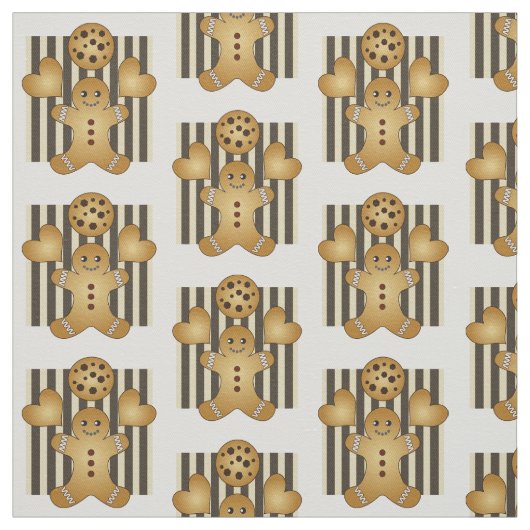 Schattigee Gingerbread Man Cookie Pattern Custom Stof (Swatch)