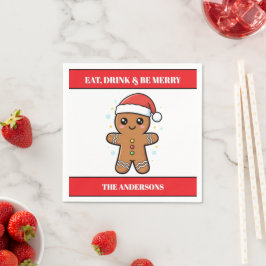 Schattigee Gingerbread Man Custom Christmas Paper Servet
