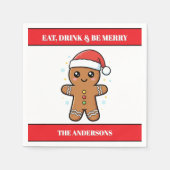Schattigee Gingerbread Man Custom Christmas Paper Servet (Voorkant)