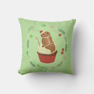 Schattigee Gingerbread Man Green Sierkussen