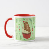 Schattigee Gingerbread Man Groene Mok (Links)