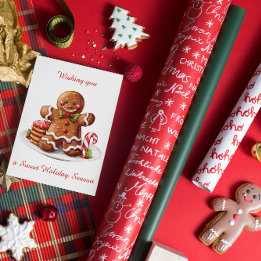 Schattigee Gingerbread Man Kerst Flat Vakantie Kaa Feestdagenkaart