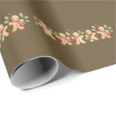 Schattigee Gingerbread Man Kerstvakantie Baker Gif Cadeaupapier (Rol Hoek)