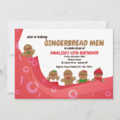 Schattigee Gingerbread Men Invitation Kaart (Voorkant)