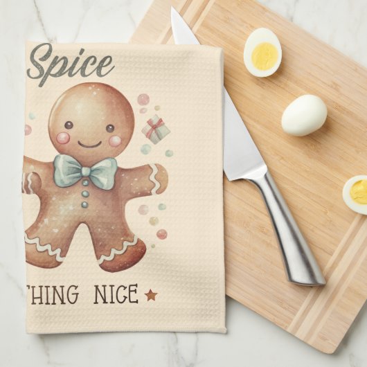 Schattigee Gingerbread People Vakantie Theedoek (Quarter Fold)