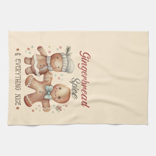 Schattigee Gingerbread People Vakantie Theedoek (Horizontaal)