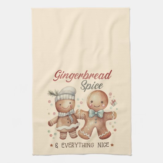 Schattigee Gingerbread People Vakantie Theedoek (Verticaal)