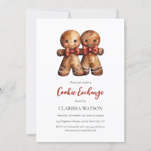 Schattigee Gingerbread Waterverf Cookie Exchange Kaart