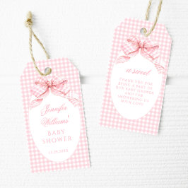 Schattigee Gingham Bow Sweet Baby Girl Shower Dank Cadeaulabel