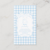 Schattigee Gingham Franse Teddy Bear Boeken voor B Informatiekaartje (Voorkant)