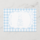 Schattigee Gingham Franse Teddy Bear Diapper Raffl Informatiekaartje (Voorkant)
