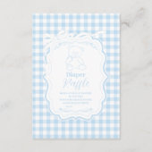 Schattigee Gingham Franse Teddy Bear Diapper Raffl Informatiekaartje (Voorkant)