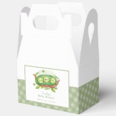 Schattigee Gingham Greenery Sweet Pea In Pod Baby Bedankdoosjes (Open)