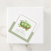 Schattigee Gingham Greenery Sweet Pea In Pod Baby Bedankjes Labels (In situ)