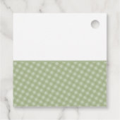 Schattigee Gingham Greenery Sweet Pea In Pod Baby Bedankjes Labels (Achterkant)