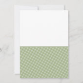 Schattigee Gingham Greenery Sweet Pea In Pod Baby  Bedankkaart (Achterkant)