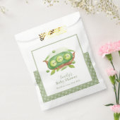 Schattigee Gingham Greenery Sweet Pea In Pod Baby  Bedankzakje (Gezegeld)