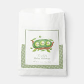 Schattigee Gingham Greenery Sweet Pea In Pod Baby  Bedankzakje (Voorkant)