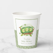 Schattigee Gingham Greenery Sweet Pea In Pod Baby Papieren Bekers (Achterkant)