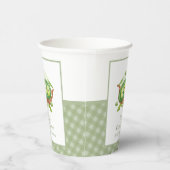 Schattigee Gingham Greenery Sweet Pea In Pod Baby Papieren Bekers (Rechts)