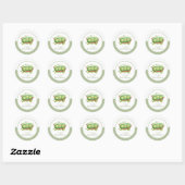 Schattigee Gingham Greenery Sweet Pea In Pod Baby  Ronde Sticker (Vel)