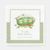 Schattigee Gingham Greenery Sweet Pea In Pod Baby  Servet (Voorkant)