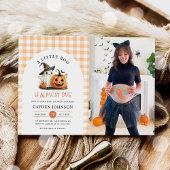 Schattigee Gingham Halloween Ghost Baby shower Fot Kaart