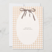 Schattigee Gingham Herfst Floral Neutraal Baby sho Kaart (Achterkant)