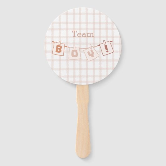 Schattigee Gingham Notedry Baby shower Genderonthu Handwaaier (Achterkant)