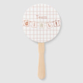 Schattigee Gingham Notedry Baby shower Genderonthu Handwaaier (Voorkant)