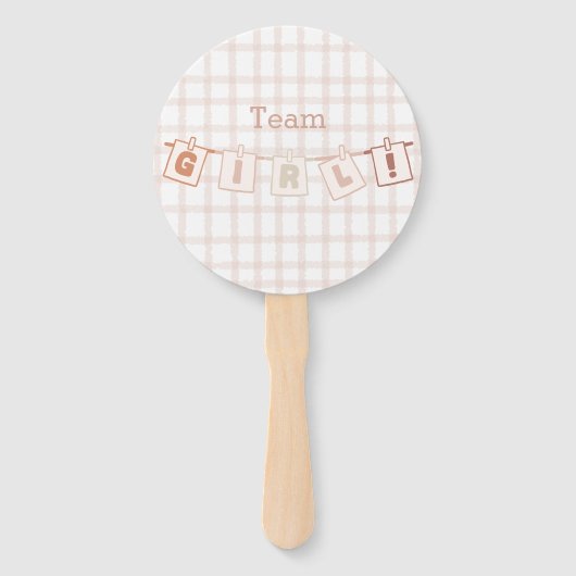 Schattigee Gingham Notedry Baby shower Genderonthu Handwaaier (Voorkant)