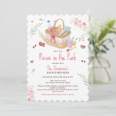 Schattigee Gingham picknick in het Park waterverf  Kaart (Staand voorkant)