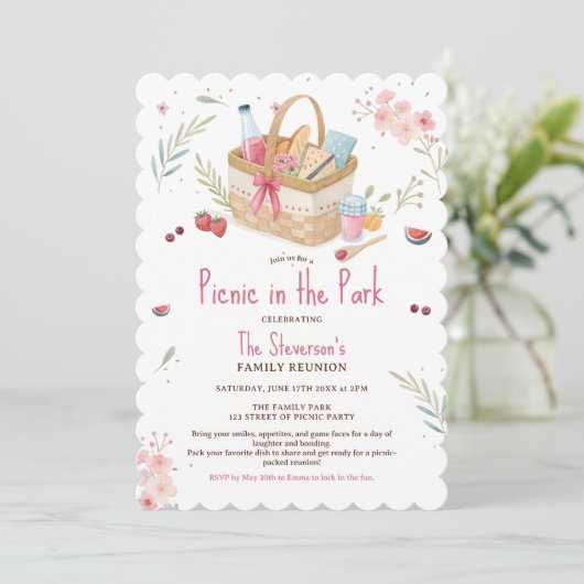 Schattigee Gingham picknick in het Park waterverf  Kaart (Staand voorkant)