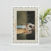 Schattigee Gingham Plaid Custom Foto Kerstkaart (Staand voorkant)