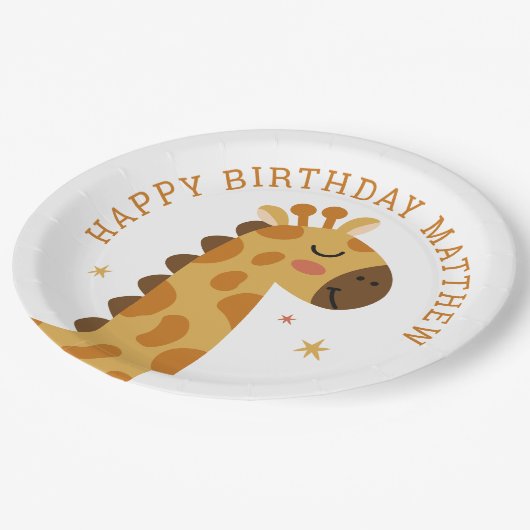 Schattigee giraf. Grappig dier safari kinderen ver Papieren Bordje (Gekanteld)