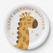 Schattigee giraf. Grappig dier safari kinderen ver Papieren Bordje (Voorkant)