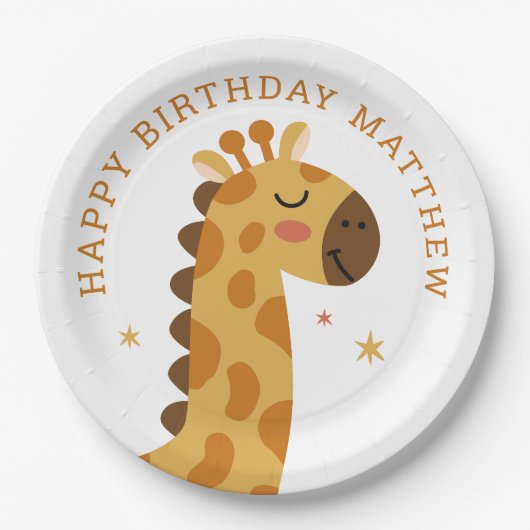 Schattigee giraf. Grappig dier safari kinderen ver Papieren Bordje (Voorkant)